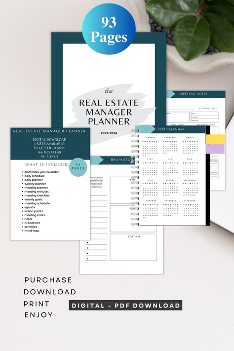 Real Estate calendar real estate to do list realtor planning tool realtor appointment planner real estate organization templates 93 Pages Real Estate Calendar, Real Estate Organization, Real Estate Planner, Organization Templates, Airbnb Decor, Home Realtors, Real Estate Closing Gifts, Appointment Planner, Real Estate Advertising