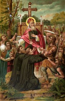 St. Boniface (Bishop and Martyr) Fulda Germany, Saint Boniface, St Boniface, Catholic Icons, Saint Feast Days, Mainz Germany, Missionary Work, Pope John, God The Father