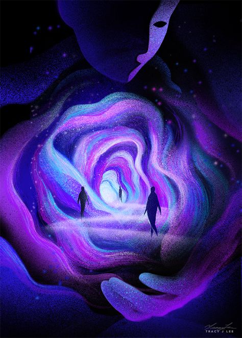 Paintings About Healing, Dream Magic Art, Meaning Full Art, Celestial Beings Art, Dream Aesthetic Art, Void Illustration, Indigo Illustration, Dreams Drawing Ideas, Multiverse Art