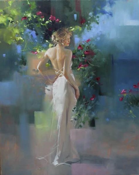 Richard S. JOHNSON, Art ✿ | Catherine La Rose ~ The Poet of Painting Richard S Johnson, Charles Dana Gibson, Weavers Art, Nc Wyeth, Twilight Garden, Contemporary Expressionism, Richard Johnson, Art Courses, Romantic Art