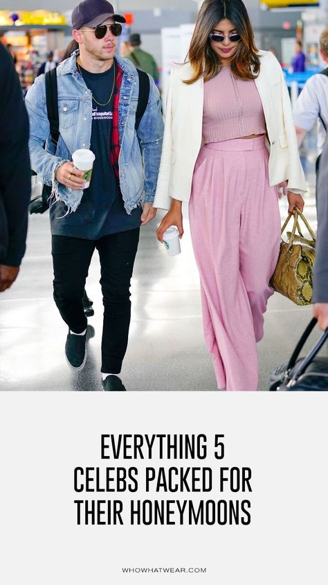 What to pack for your honeymoon, according to celebrities Honeymoon Outfits, Julianne Hough, Honeymoons, Serena Williams, Gwyneth Paltrow, Priyanka Chopra, What To Pack, Celebrity Outfits, Who What Wear