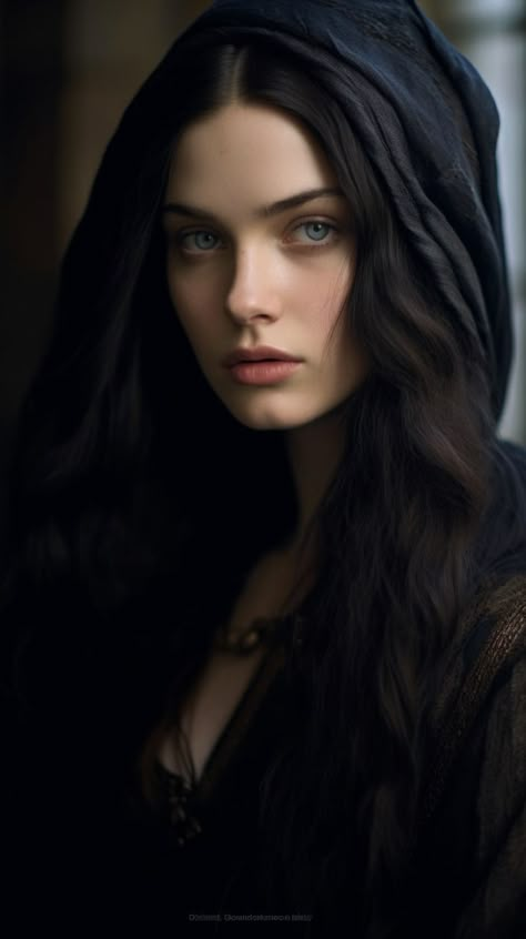 Female Character Inspiration Black Hair Blue Eyes, Black Hair Blue Eyes Character, Medieval Woman Art, Female Character Inspiration Black Hair, Character Inspiration Female, Medieval Characters, Female Book Characters, Medieval Character, Medieval Girl