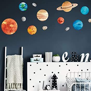 Stickerscape Solar System Wall Sticker Pack (Regular) | Perfect for a Creating a Space Themed Bedroom or Nursery | Space wall stickers | Easy to Apply, Cleanly Removable : Amazon.co.uk: Baby Products Space Wall Decals, Large Wall Stickers, Outer Space Planets, Space Themed Bedroom, Fabric Wall Decals, Wallpaper Walls Decor, Removable Wall Stickers, Wall Stickers Bedroom, Kids Wall Decals