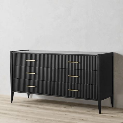 6 Drawer Tall Dresser, Luxury Dresser, Modern Bedroom Dressers, Long Dresser, Dresser Design, Bedroom Drawers, Bedroom Deco, Williams Sonoma Home, 6 Drawer Dresser