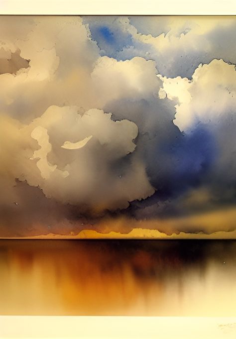 Landscape Abstract, Storm Watercolor, Storm Watercolor Painting, Loose Abstract Watercolor Landscapes, Watercolor Sky Background Architecture, Watercolor Paintings Sky Cloud, Watercolor Stormy Sky, Watercolor Clouds, Watercolor Art Landscape