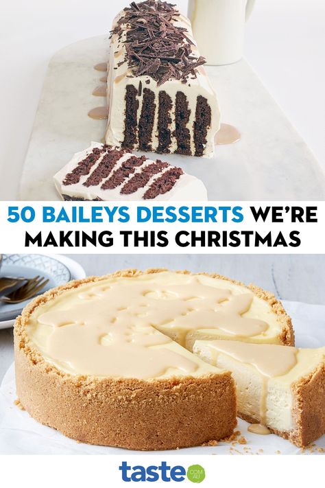 Christmas Desserts With Alcohol, Baileys Dessert Recipes, Baileys Recipes Desserts, Baileys Desserts, Irish Cream Desserts, Bailey Recipes, Baileys Christmas, Amazing Christmas Desserts, Incredible Desserts