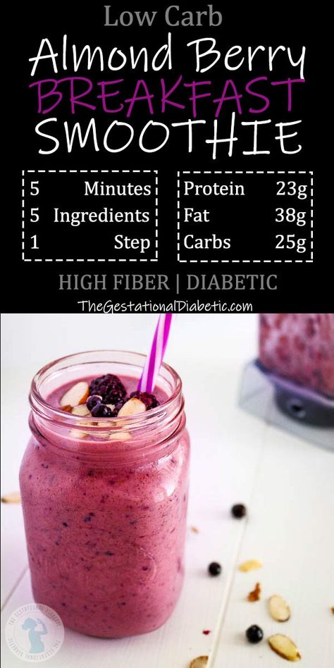 Berry Breakfast Smoothie, Almond Breakfast, Protein Smoothies, Baking Powder Uses, Berry Breakfast, Low Carb Meal, Breakfast Smoothie Recipes, Keto Pancakes, High Protein Low Carb