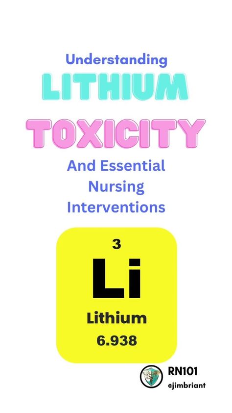 Understanding Lithium Toxicity and Essential Nursing Interventions Lithium, a mood-stabilizing medication commonly used to manage bipolar disorder, can be highly effective in stabilizing mood and preventing relapses. However, it also carries the risk of toxicity if not carefully monitored. The therapeutic medication serum level of lithium is 0.6 to 1.2 mEq/L. The cause of an increase lithium level includes decreased sodium intake, fluid and electrolyte loss associated with excessive sweating, de Lithium Toxicity, Nursing Interventions, Sodium Intake, Fluid And Electrolytes, Excessive Sweating, Nursing, Serum, Medical