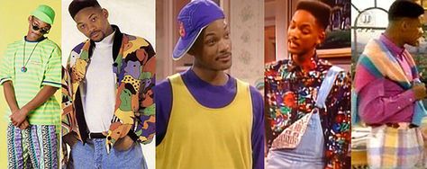 Will Smith's style on The Fresh Prince of Bel-Air: Promo pics and screencaps of the show Fame Moodboard, Fresh Prince Of Bel Air Fashion, Air Costume, Fresh Prince Outfits, Hip Hop Concert Outfit, 90s Outfit Party Hip Hop, 90s Outfits Party, Princes Fashion, Spirit Days