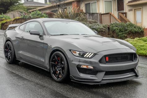 2018 Ford Mustang Shelby GT350R (Lead Foot Gray, 5.2L "Voodoo" V8, 6-speed) Mustang 350 Gt, Grey Mustang, Tesla Car Aesthetic, 2018 Mustang Gt, Manifesting 2023, Mustang 2018, 2023 Tesla, Gt 350, Shelby Gt350r