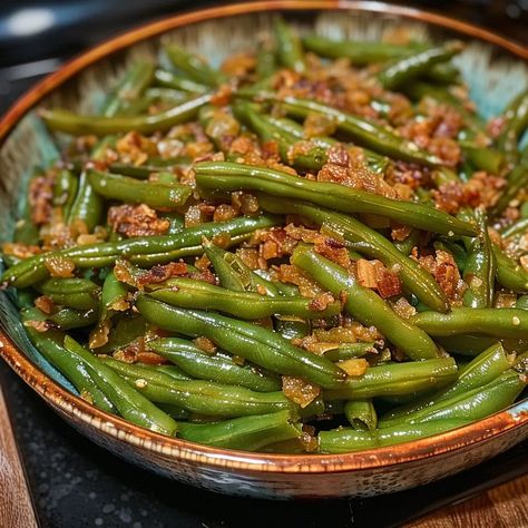 Crack Green Beans are a deliciously addictive side dish ... Bean Side Dish Recipes, Green Bean Side Dish, Bean Side Dish, Green Bean Side Dish Recipes, Good Green Bean Recipe, Cracked Green Beans, Cooking Vegetables, Green Beans With Bacon, Bean Recipe