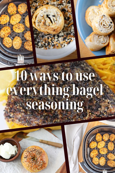 10 ways to use everything bagel seasoning, ways to use everything but the bagel seasoning,  what do you use everything bagel seasoning on recipes to use everything bagel seasoning everything bagel seasoning use things to use everything bagel seasoning what to use everything bagel seasoning on what to use everything bagel seasoning what can you use everything bagel seasoning on how to use everything bagel seasoning recipes that use everything bagel seasoning ways to use everything but the bagel What To Use Everything Bagel Seasoning, Everything Bagel Seasoning Recipes, Everything But The Bagel Seasoning, Everything But The Bagel, Everything Bagel Seasoning, Bagel Seasoning, Homemade Bagels, What To Use, Air Fryer Recipes Healthy