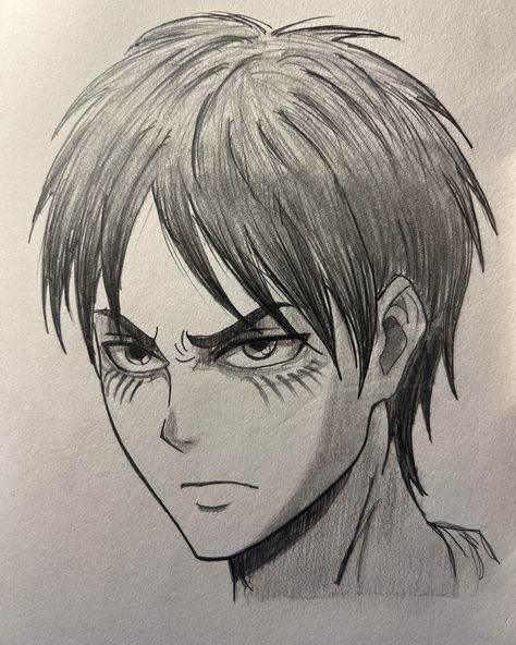 Eren yeagur 🫶🫡 . . #artgallery #sketch #drawing #manga #anime Anime Drawing Easy Sketch, Eren And Mikasa Drawing, Eren Jaeger Drawing Pencil, Eren Jaeger Sketch, Cool Anime Sketches, Anime Pencil Sketches, Anime Face Sketch, Eren Yeager Sketch, Erwin Manga