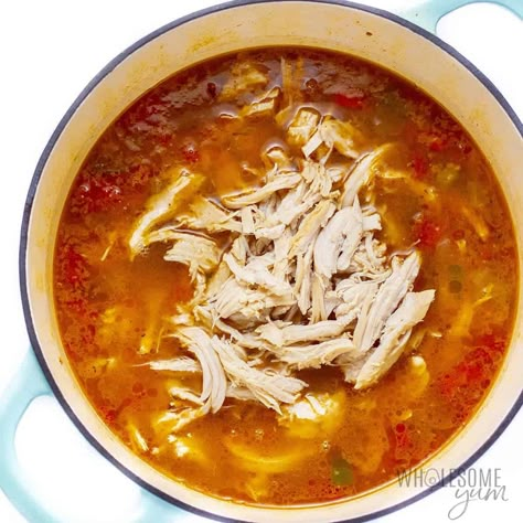 Low Carb Chicken Tortilla Soup, Keto Chicken Tortilla, Keto Chicken Tortilla Soup, Easy Tortilla Soup Recipe, Healthy Tortilla Soup, Low Fat Diet Recipes, Chicken Chili Soup, Healthy Chicken Tortilla Soup, Soup Recipe Easy