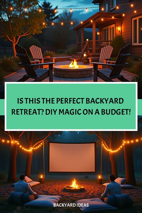 Budget-friendly backyard patio with homemade furniture and ambient lighting Backyard Oasis On A Budget, Upcycled Planter, Backyard Sanctuary, Cozy Patio, Outdoor Paradise, Professional Landscaping, Perfect Backyard, Diy Fire Pit, Mood Lighting