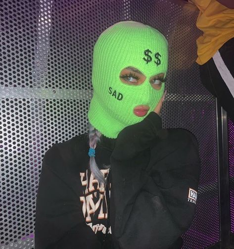 Ski Mask Aesthetic, Felix Pfp, Mask Aesthetic, Ski Mask, Lime Green, Mask, Green