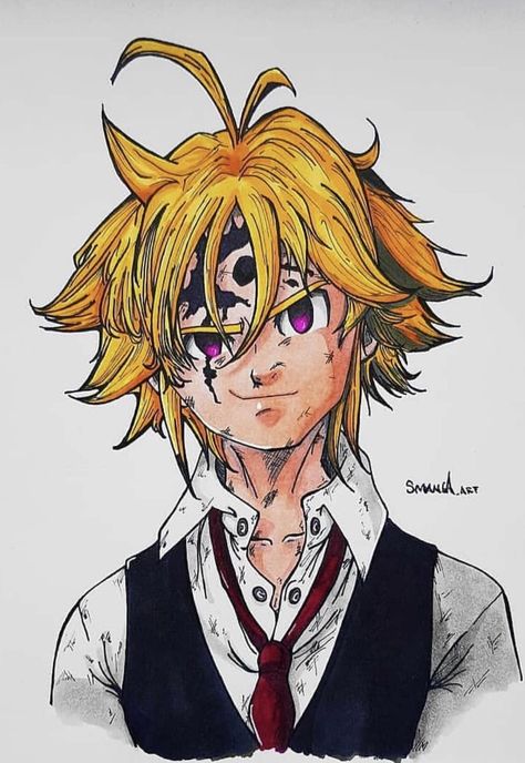 Meliodas Sketch, Seven Deadly Sins Painting, Seven Deadly Sins Drawing, Meliodas Drawing, Cat City, Best Anime Drawings, Seven Deadly Sins Anime, Dark Art Drawings, Manga Anime One Piece