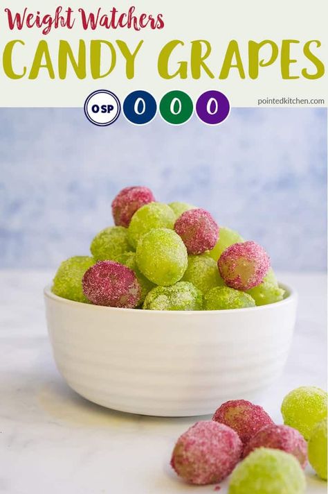 Jello Grapes, Ww Snacks, Weight Watcher Desserts, Weight Watchers Plan, Weight Watchers Dessert Recipes, Weight Watchers Meal Plans, Frozen Grapes, Weight Watchers Snacks, Weight Watchers Recipes Desserts