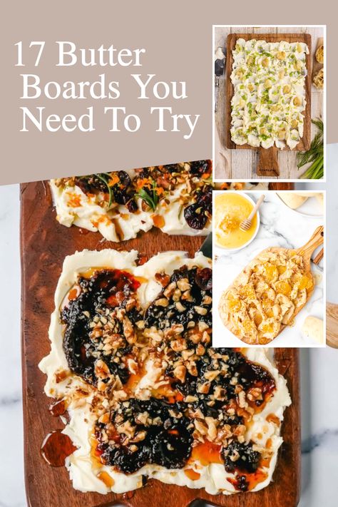 Combining the versatility of cooking with the art of presentation, this list of 17 butter boards you need to try will give you all the inspiration and supplies you need to create a stunning plate of food that is both delicious and Instagram-worthy. From savoury charcuterie boards to homemade nut butter creations, there is something on this list for everyone, and it is time to experiment and get creative in the kitchen! After Dinner Charcuterie Board, Butter Board With Balsamic, Caprese Skewers Charcuterie Board, Herbs For Charcuterie Board, Cabin Charcuterie Board, Unusual Food Boards, Brie Butter Board, Unique Cheese Board, Things To Do With A Baguette