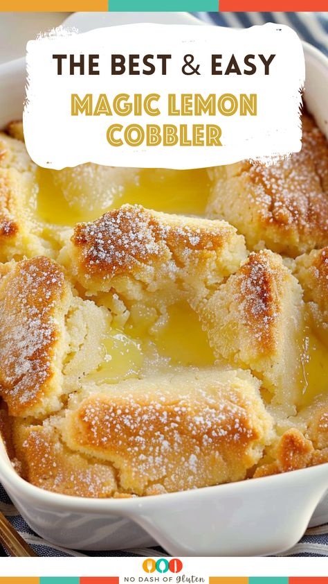 Easy To Eat Desserts, Sheriff Lemon Pie Filling Recipes, Lemon Pie Filling Desserts, Lemon Pie Filling Recipes, Magic Lemon Cobbler, Chitterlings Recipe, Lemon Cobbler, 30 Minute Desserts, Cobbler Recipes Easy