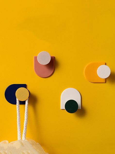 4pcs Color Block Wall Hook for Sale Australia| New Collection Online| SHEIN Australia Bright Hallways, Color Block Wall, Storage Hanging, Adhesive Wall Hooks, Coloured Feathers, Block Wall, Home Bathroom, Empty Wall, Kitchen Home