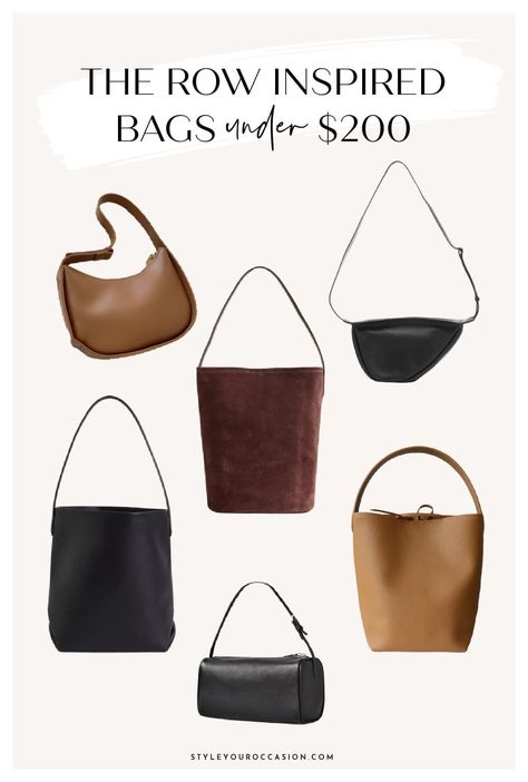 Love The Row aesthetic? Get the look with these great alternative bags and totes that have The Row vibe, for under $200! The Row Bucket Bag, The Row Bag Street Style, The Row Tote Bag, The Row Bag Outfit, The Row 90s Bag, The Row Outfits, The Row Aesthetic, Accessories Moodboard, White Bag Outfit