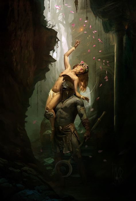 ArtStation - "Hades and Persephone" Hades And Persephone Fanart, Persephone Painting, Persephone And Demeter, Hades And Persephone Tattoo, Greek Mythology Persephone, Goddess Persephone, Hades Tattoo, Persephone And Hades, Persephone Greek Goddess