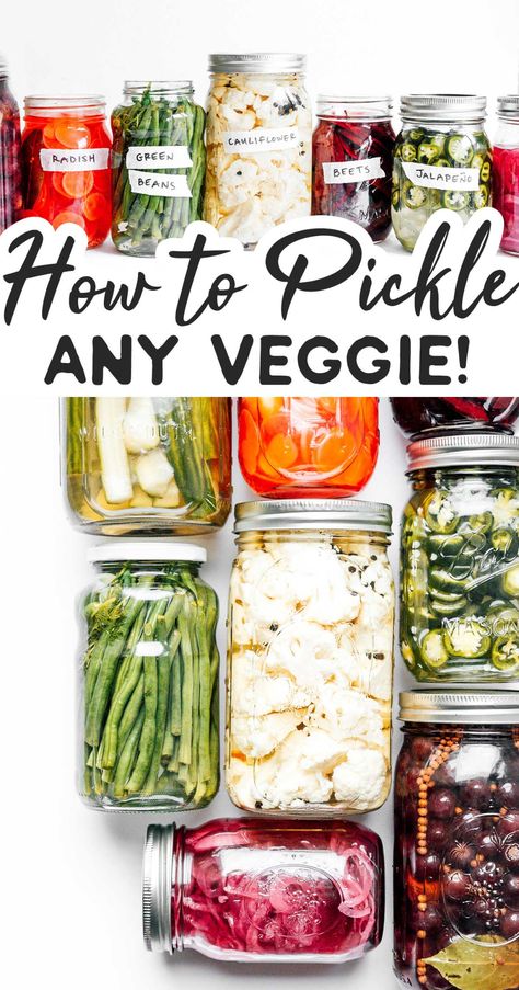 Pickled Veggies Recipe, Pickle Vegetables, Quick Pickle Recipe, Quick Pickled Vegetables, Quick Pickle, Easy Pickling Recipes, Pickled Vegetables Recipe, Pickled Green Beans, Preserving Vegetables