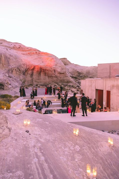 Wedding In Desert, Tiesto Wedding, Wedding In The Desert, Amangiri Wedding, Desert Wedding Ideas, Amangiri Resort, Utah Desert, Interracial Wedding, Chic Vintage Brides