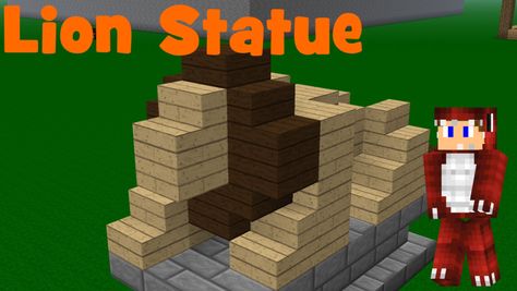 minecraft lion statue Minecraft Cat Statue, Minecraft Lion Statue, Minecraft Animal Statues, Fox Statue Minecraft, Minecraft Llama Statue, Black Panther Statue, Minecraft Dogs, Minecraft Japanese, Minecraft Statues