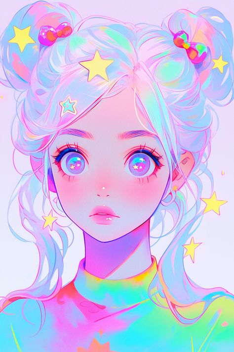 Pastel Character Design, Pastel Anime Art, Kawaii Girl Art, Kawaii Illustration Art, Kawaii Sketches, Pastel Character, Pastel Digital Art, Anime Pop Art, Anime Pastel