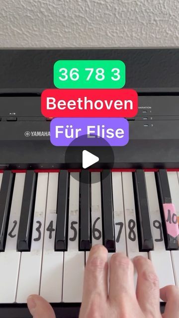 @oh.mon.piano on Instagram: "Beethoven - Für Elise  #pianotutorial #pianolessons" Piano Notes For Beginners, Piano Songs Chords, Piano Songs Sheet Music, Sheet Music With Letters, Piano Songs For Beginners, Beginner Piano Music, Piano Music Easy, Reading Sheet Music, Piano Lessons For Beginners