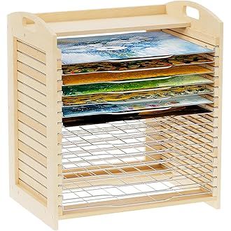 Amazon.com: Art Storage Shelves Canvas Drying Rack, Shelves For Art, Drying Rack Art, Painting Drying Rack, Paint Drying Rack, Art Drying Rack, Paint Rack, Wooden Artwork, Canvas Storage