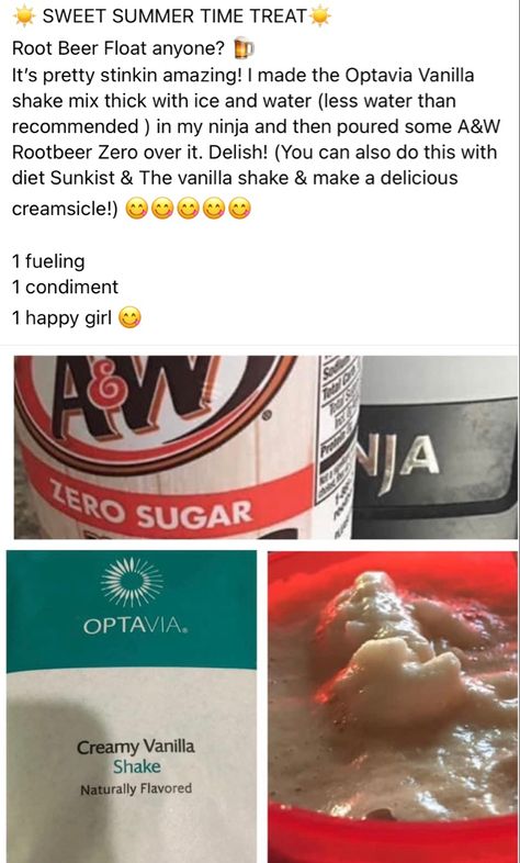 I cannot take credit for this but it is so yummy and a new fave Optavia fueling hack. Optavia Root Beer Float, Optavia Fueling Organization, Optavia Jalapeno Popper Fueling Hack, Octavia Fueling Hacks Shakes, Optavia Fueling Hacks Bbq Crunchers, Optavia Mocha Shake Hack, Optavia Shake Fueling Hacks, Optavia Chili Fueling Hack, Optavia Hot Chocolate Fueling Hack