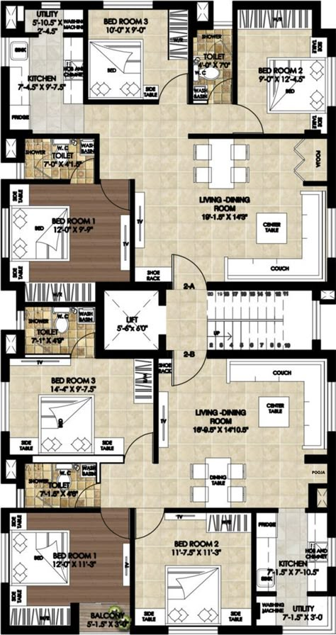 5 Bhk Bungalow Plan, 2bhk And 3bhk Apartment Floor Plan, 2 Apartment Building Plan, 3 Unit Apartment Building Floor Plans, 2 Unit Apartment Building Plans, 3bhk Apartment Plan, 2 Bedroom Apartment Floor Plan Modern, 6 Unit Apartment Building Plan, 3bhk Apartment Floor Plans