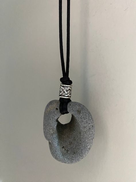 Hag Stone Necklace, Holey Stone Pendant, Odin Stone, Protection Stone, Celtic Stone, Pagan Stone, Witch Stone, Adder Stone Hag Stone Necklace, Adder Stone, Holey Stone, Bandon Oregon, Stone Necklaces, Hag Stones, Protection Stones, Stone Pendant, Stone Necklace