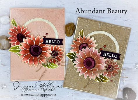 Stampin Up Layers Of Beauty Masks, Stampin Up Masks, Abundant Beauty Stampin Up Cards, Su Abundant Beauty Decorative Masks, Stampin Up Abundant Beauty Masks, Abundant Beauty Decorative Masks, Sunflower Stencil, Stencil Cards, Decorative Masks