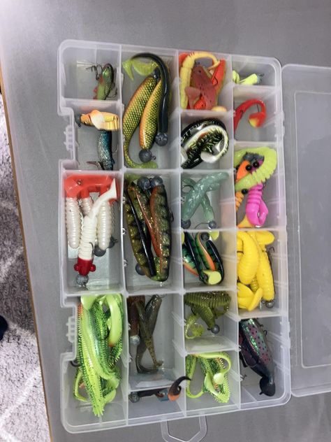 My box of soft lures Soft Lure, Fishing