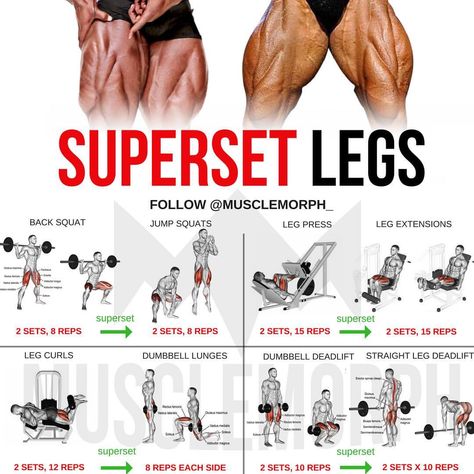 Super Set your way to SUPER LEGS with this workout👆🏻LIKE IT, SAVE IT and FOLLOW @musclemorph_ for more exercise & nutrition tips 💪🏻TAG A… Legs And Abs Workout, Leg Workouts For Men, Squat Jump, Leg Workouts Gym, Gym Antrenmanları, Gym Workout Chart, Leg Training, Gym Workouts For Men, Leg Day Workouts