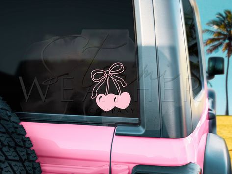 Add this cute girly decal to your car ! It is also the perfect gift for your bestie, new car owner, bridesmaids or anyone you want to let know they look good!  WARNING: If you DO NOT clean the surface with rubbing alcohol, the stickers will peel off, especially the small letters. If you are placing them on a a tumbler, water bottle etc. please be aware that being placed in an area where you can touch the sticker a lot can cause the small letters can peel off. Please see recommended locations for Pink Car Stickers, Aesthetic Car Stickers, Cricut Car Decals, Car Stickers Aesthetic, Pink Honda, Cute Cars Accessories, Girly Car Decals, Cute Car Stickers, Cute Car Decals