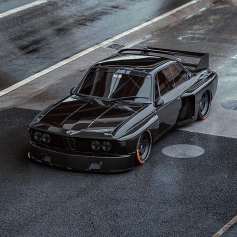 Blacked out 3.0 CSL! | Design by @the_kyza | #blacklist #bmw #csl #batmobile E30 Touring, Bmw E24, Bmw E9, Bmw E21, Bmw Classic Cars, Bmw Classic, Bmw 2002, Euro Cars, Bmw E30