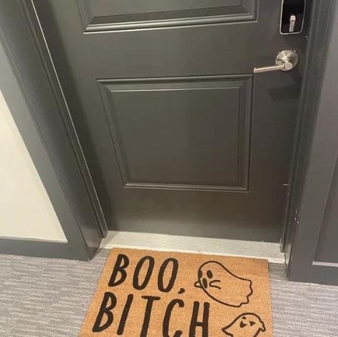 Boo Bitch Doormat, Funny Ghost Door Mat, Halloween Thanksgiving Fall Autumn Home Decor, Outdoor Welcome Mat, Entryway Flocked Coir Rug Coir Rug, Ghost Door, Doormat Funny, Cool Doormats, Funny Ghost, Decor Outdoor, Welcome Mats, Autumn Home, Fall Autumn