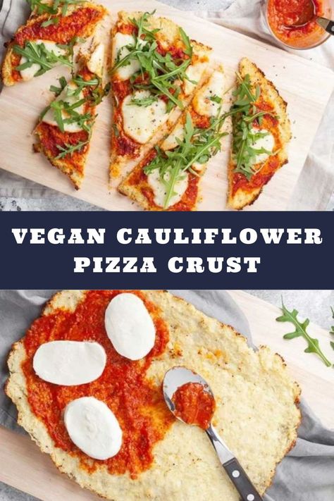 Easy dairy-free low-carb pizza crust recipe. Healthy dough made with cauliflower rice and almond flour, with delicious vegetable toppings and vegan cheese. Check out this easy pizza recipe! Discover how to make this easy homemade gluten-free pizza crust, low-carb pizza crust! Healthy Dough, Vegan Cauliflower Pizza, Vegan Pizza Toppings, Vegan Cauliflower Pizza Crust, Low Sugar Diet Recipes, Cauliflower Pizza Crust Recipe, Vegan Pizza Recipe, Cauliflower Pizza Crust, Dairy Free Low Carb