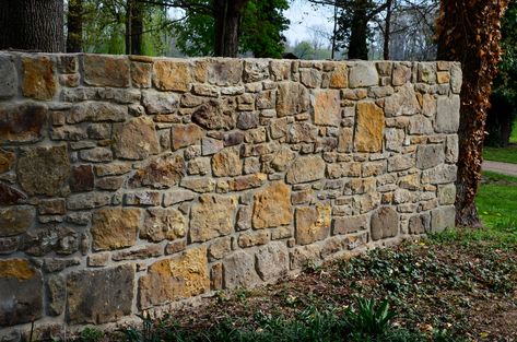 What Type of Mortar Do You Use for a Stacked Rock Wall? | Hunker Simple Retaining Wall, Wall Blocks Landscape, Yard Retaining Wall, Small Retaining Wall, Building A Stone Wall, Retaining Wall Steps, Retaining Wall Blocks, Retaining Wall Design, Building A Retaining Wall