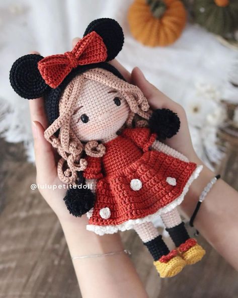 Cici the Minnie Mouse ☺️ The pattern is now available for sale. Link buy in my bio ♥️🎃 . . . #crochet #minniemouse #crochettoy #amigurumi… | Instagram Minnie Crochet Pattern, Free Minnie Mouse Crochet Patterns, Crochet Amigurumi Dolls, Minnie Mouse Crochet Pattern Free, Crochet Mini Mouse, Minnie Mouse Crochet Pattern, Crochet Minnie Mouse, Minnie Mouse Crochet, Handmade Dolls Patterns