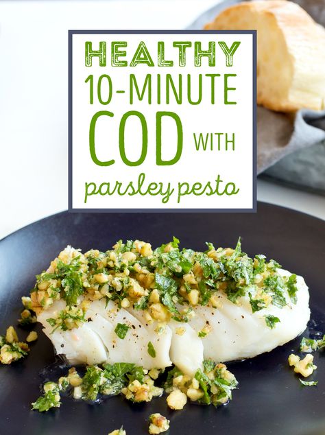 An easy, seafood recipe that's perfect for a healthy family dinner. Pesto Cod, Healthy Family Dinner, Cod Fish Recipes, Seafood Recipe, Healthy Family Dinners, Easy Seafood, Cod Recipes, Easy Seafood Recipes, Healthy Fish