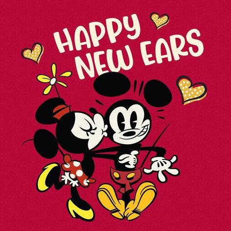 Disney Happy New Year, Kiss On Cheek, Disney Kiss, Mickey Shorts, Cheek Kiss, Movie Club, A Happy New Year, Disney Couples, Disney Holiday