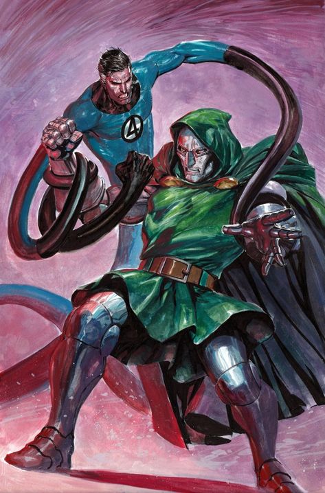 Doctor Doom Art, Mr Fantastic, Marvel Comics Vintage, Mister Fantastic, Dr Doom, Marvel Superheroes Art, Marvel Tattoos, Marvel Characters Art, Sci Fi Comics