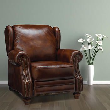 Grey Chair Bedroom, Brown Leather Recliner, Sofa Kulit, Brown Leather Recliner Chair, Green Armchair, Leather Recliner Chair, Reclining Armchair, Leather Frames, Fantastic Furniture