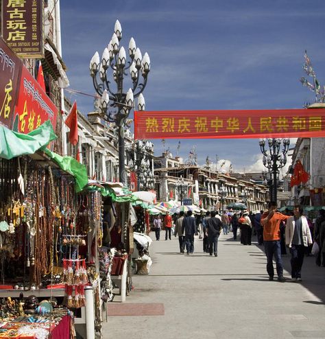 Tibet - The Barkhor - Lhasa. Part of the Barkhor in Lhasa in the Tibet Autonomou , #Aff, #Lhasa, #Barkhor, #Tibet, #Part, #China #ad Lhasa Tibet, China Image, Design Art Drawing, Photo Report, Lhasa, Stock Photography Free, Image Photography, Graphic Design Art, Tibet